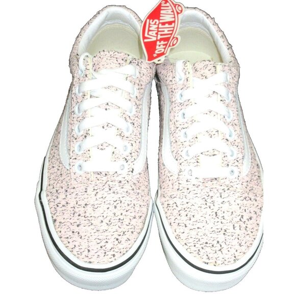 Vans Women's Old Skool Boucle Pink Speckle True White Canvas shoes Size 6 NIB - Picture 3 of 5